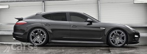 Side view of grey Porsche Panamera Wide Track