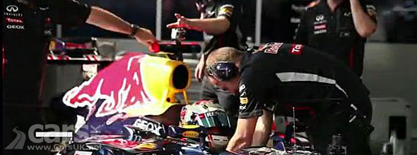 2012 Korean Grand Prix Qualifying Photo of Red Bull in pits Korea 2012