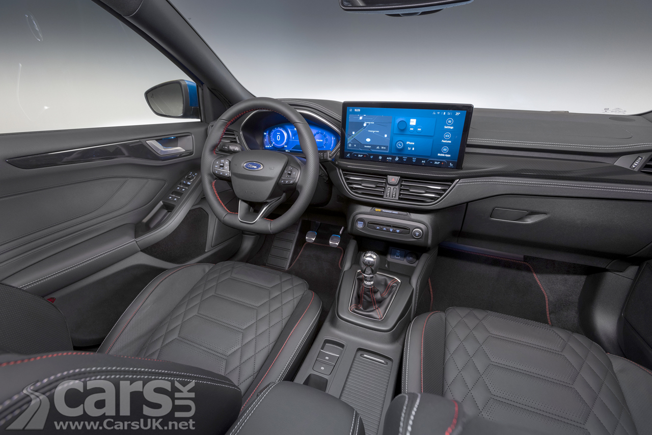 New Ford Focus interior with 13.2" infotainment (Focus ST interior pictured)