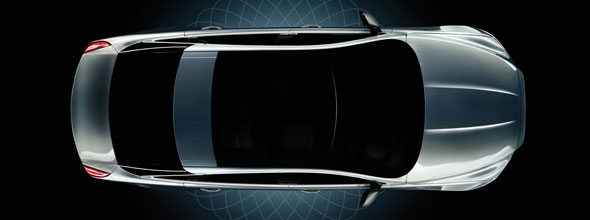 Top view teaser shot of the new Jaguar XJ - and a teaser video below