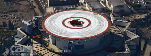 BMW 1M Coupe hooning on a Helipad
