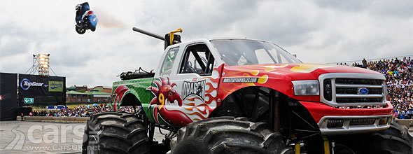 Red Dragon Ford 350 Monster Truck joins Top Gear Live