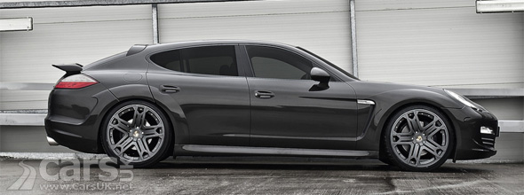 Side view of grey Porsche Panamera Wide Track