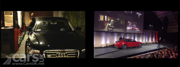 Photo Tesla Model S does battery swap