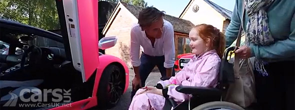 Photo Richard Hammond, pink Lamborghini, Emilia, Rays of Sunshine