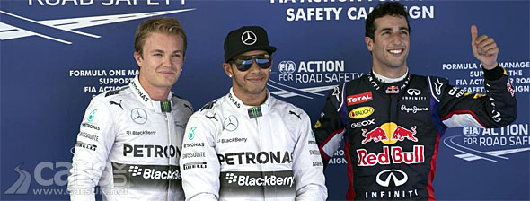 Photo Spain Grand Prix Wualify 2014 Hamilton Rosberg Ricciardo