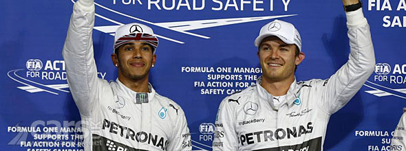 Photo Nico Rosberg Lewis Hamilton 2014 Abu Dhabi Grand Prix Qualifying
