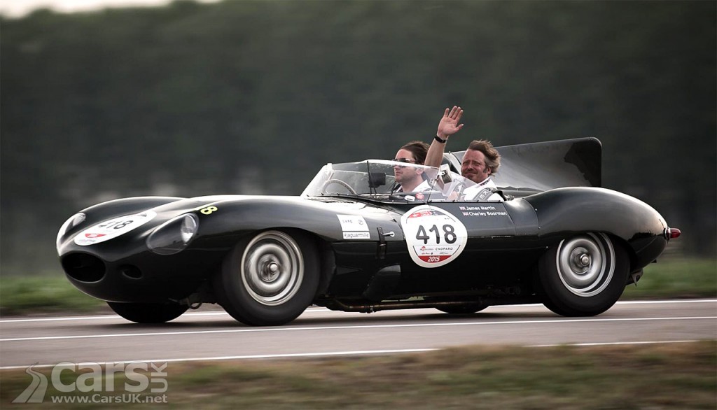 Charley Boorman enjoying the Jaguar D-Type in the 2015 Mille Miglia