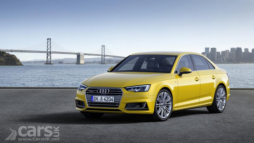 View of yellow 2015 Audi A4