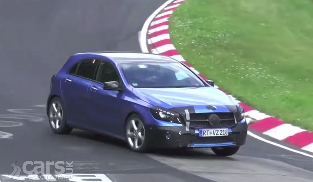 View of 2016 Mercedes A-Class facelift on track