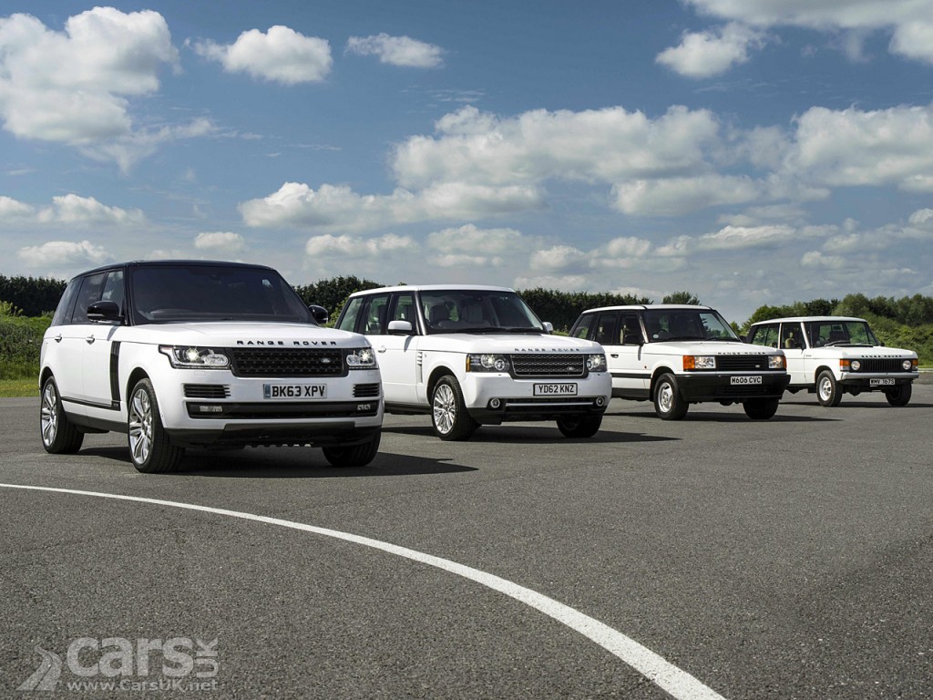 View of four generations of Range Rover