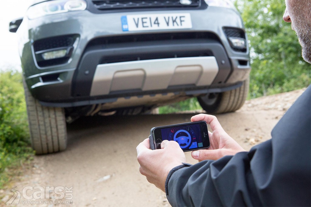 View of Range Rover Sport being controlled remotely