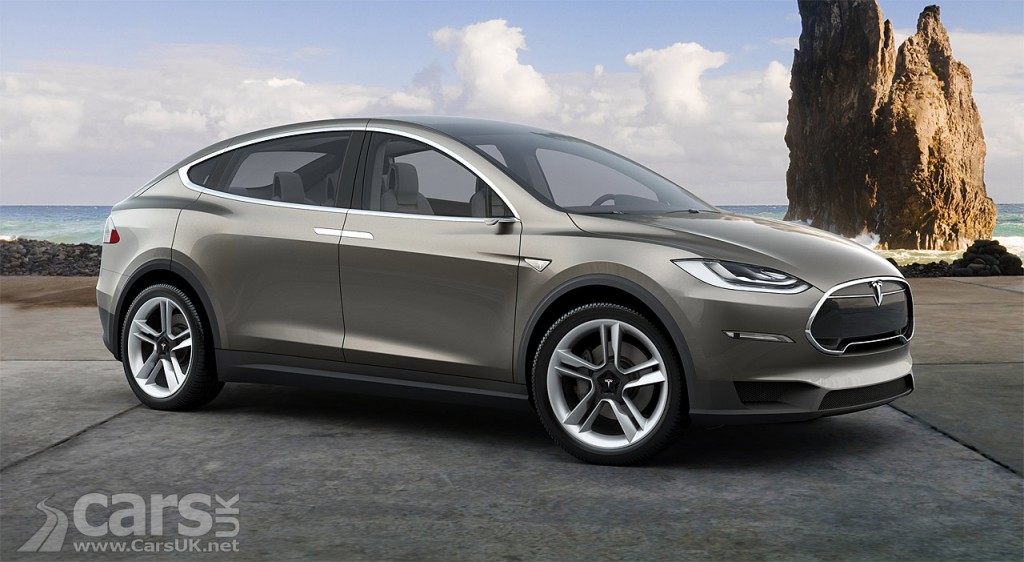 View front prifile Tesla Model X Electric SUV