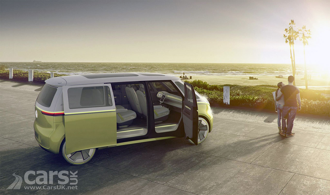 Volkswagen I.D. Buzz Electric Microbus Concept Doors Open Side View