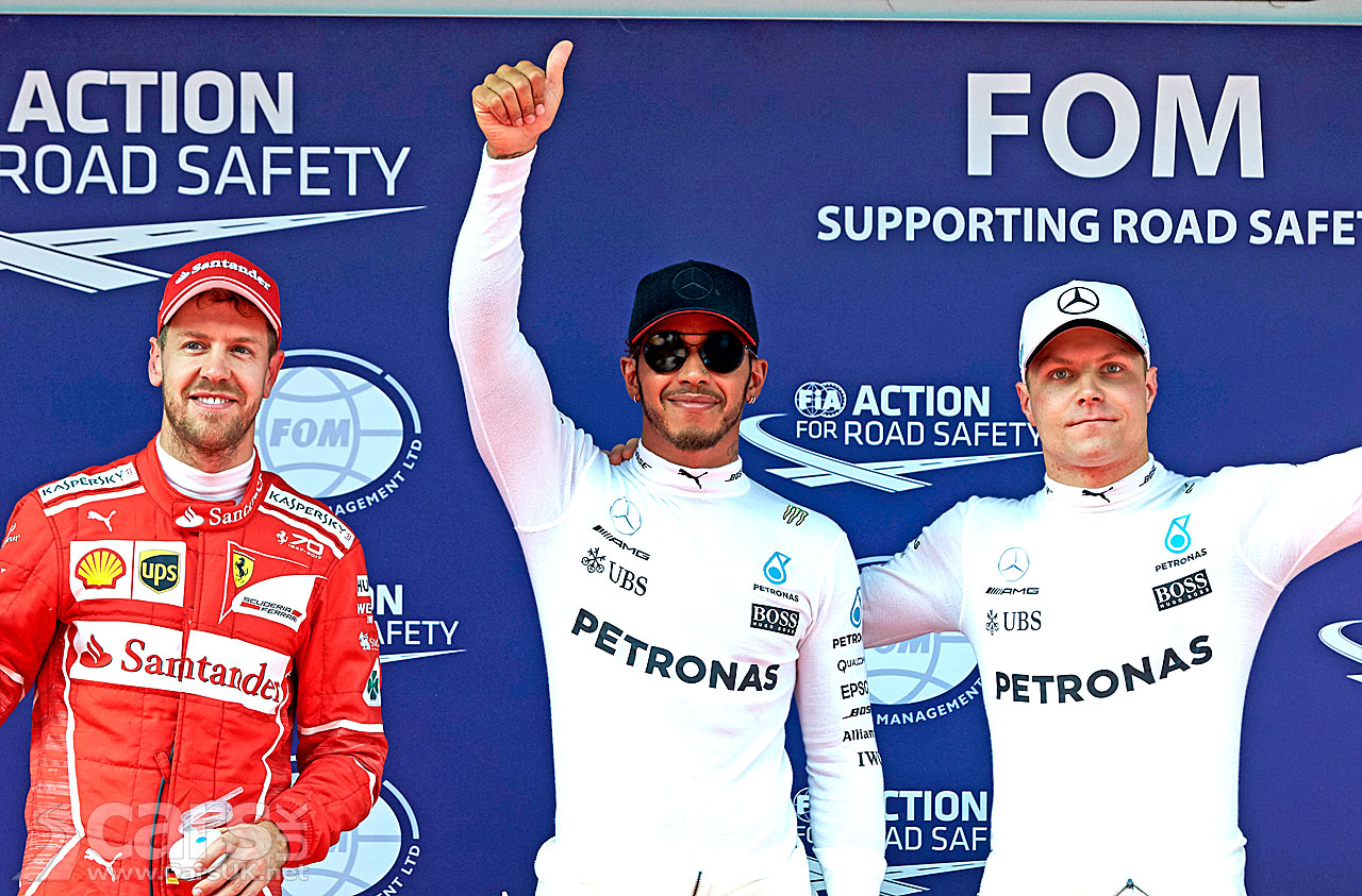 Photo Sebastian Vettel, Lewis Hamilton and Valtteri Bottas qualifying 2017 Chinese F1 Grand Prix