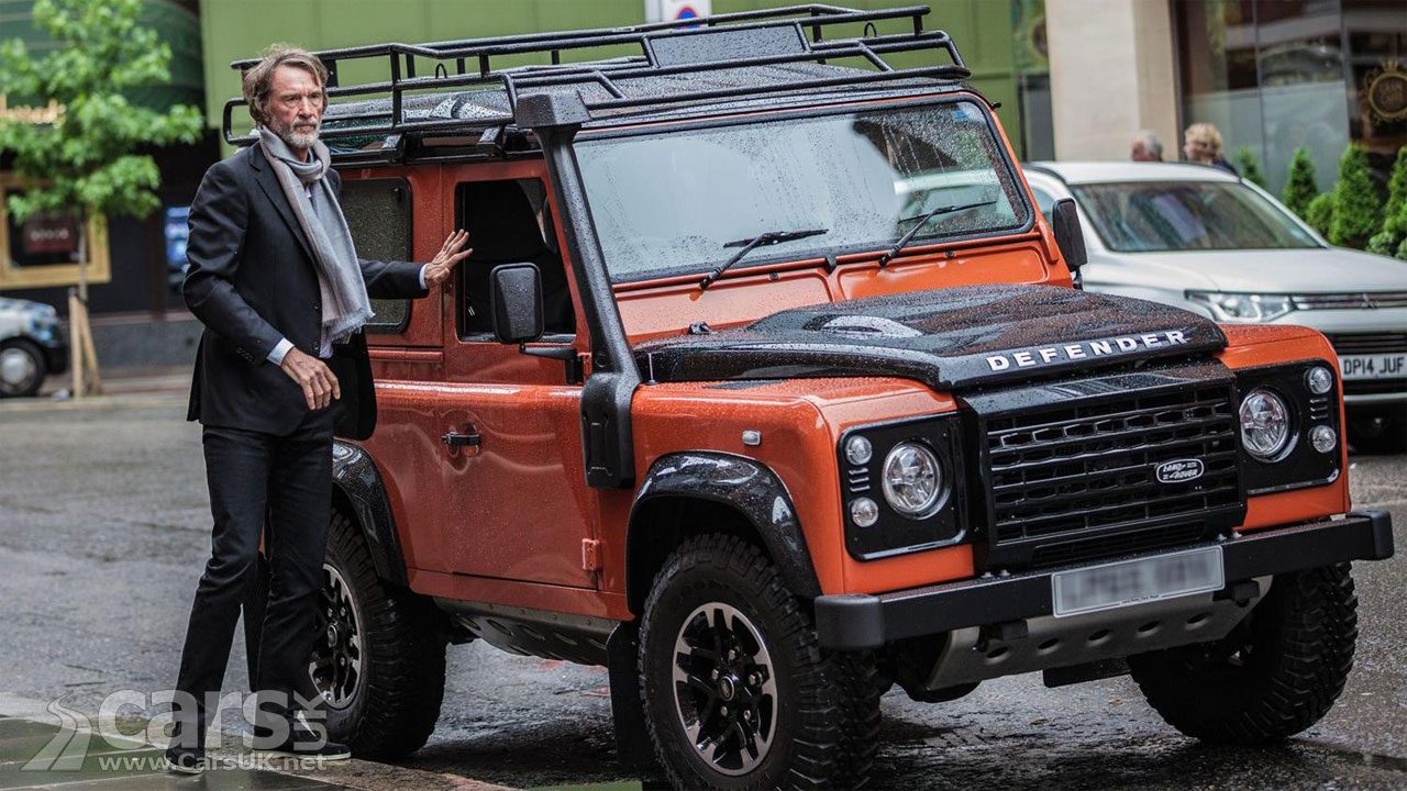 Land Rover are trying to stop Jim Ratcliffe's (pictured with a Defender) Ineos using the Defender design