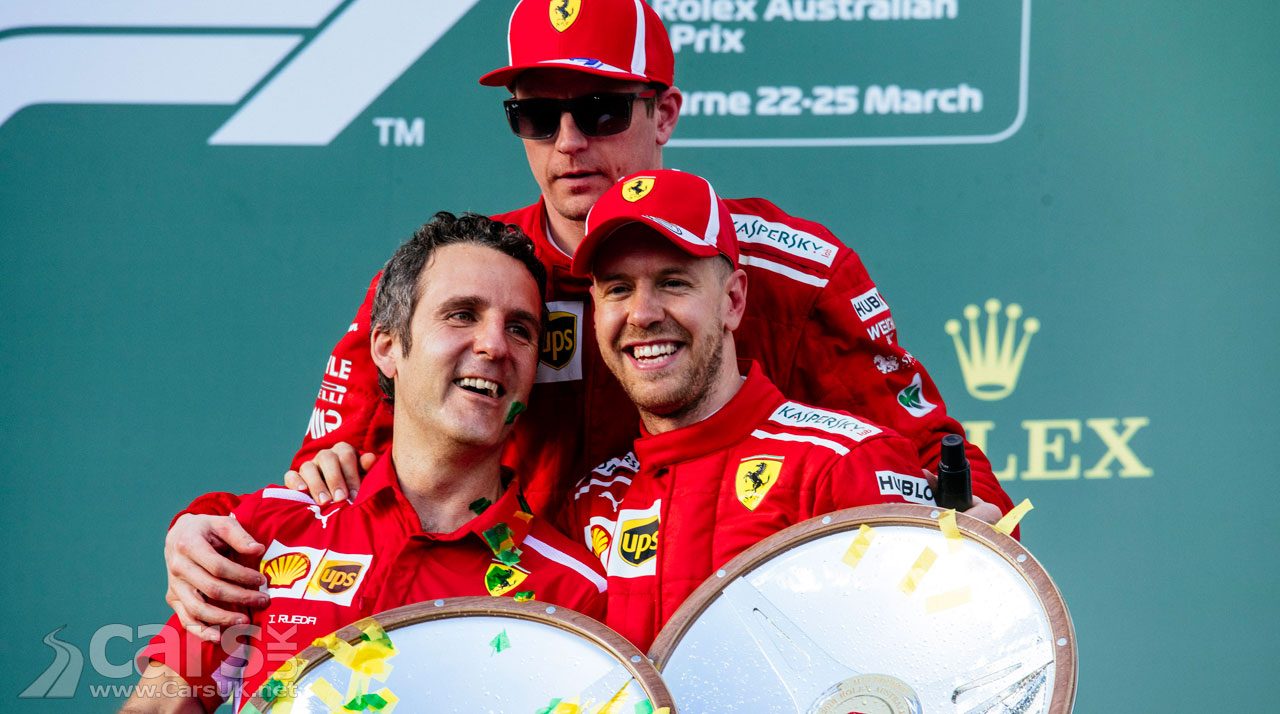 Ferrari celebrate 1st and 3rd at the 2018 Australian Grand Prix