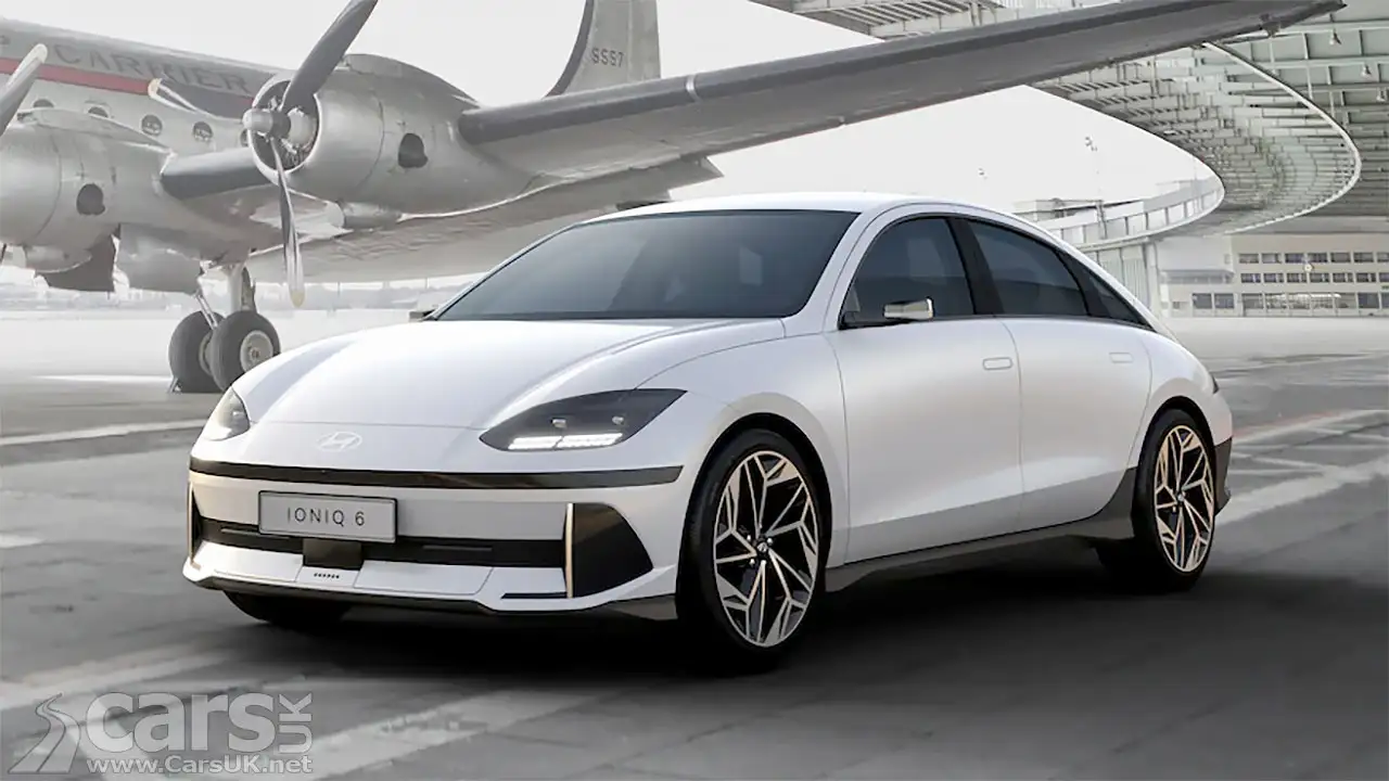 Front view of the electric Hyundai Ioniq 6