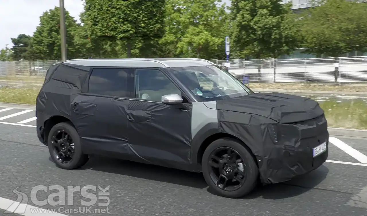 Camouflaged Kia EV9 Electric SUV on European road