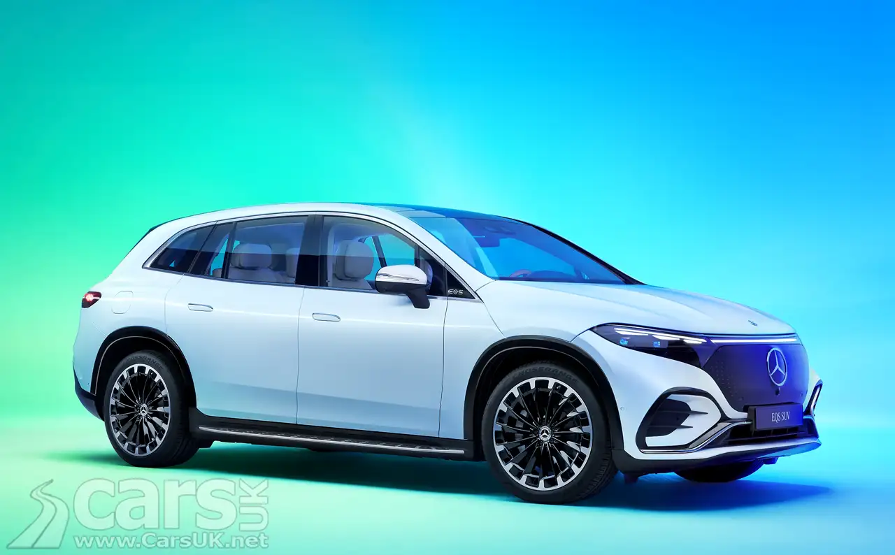 New electric Mercedes EQS SUV pictured as it goes on sale in the UK