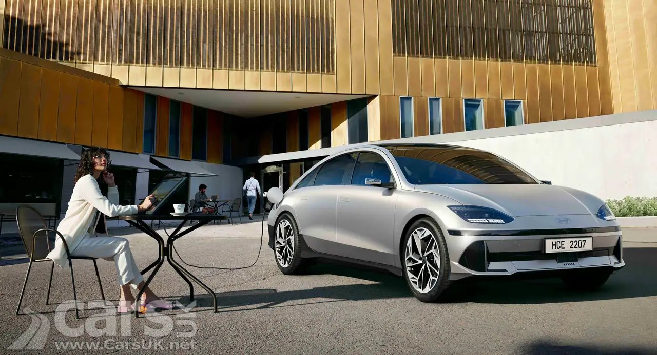 Hyundai IOniq 6 pictured charging on street as UK prices are announced