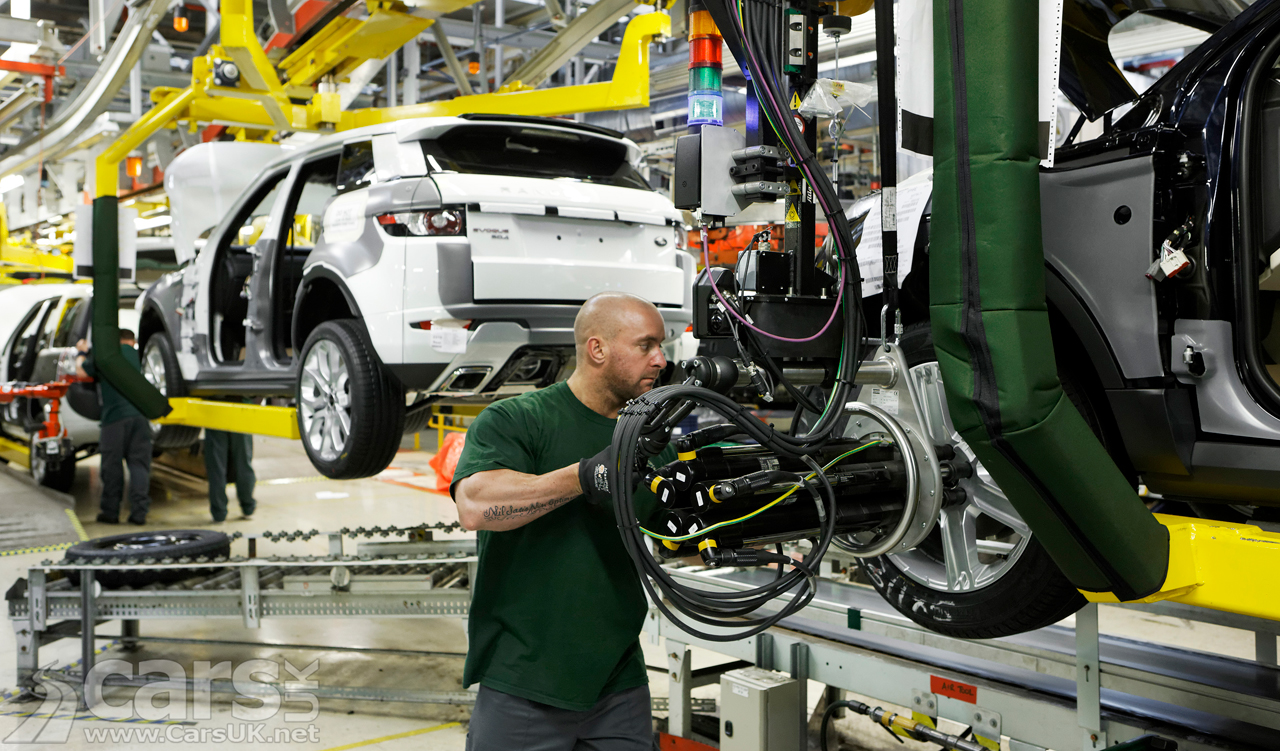Jaguar LAnd Rover production plant pictured as UK car production fell to the lowest level since 1956