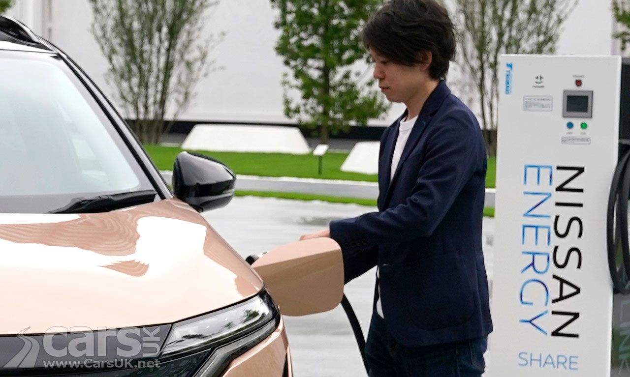 Nissan Ariya (pictured charging) will be joined by 27 new electrified Nissans by 2030