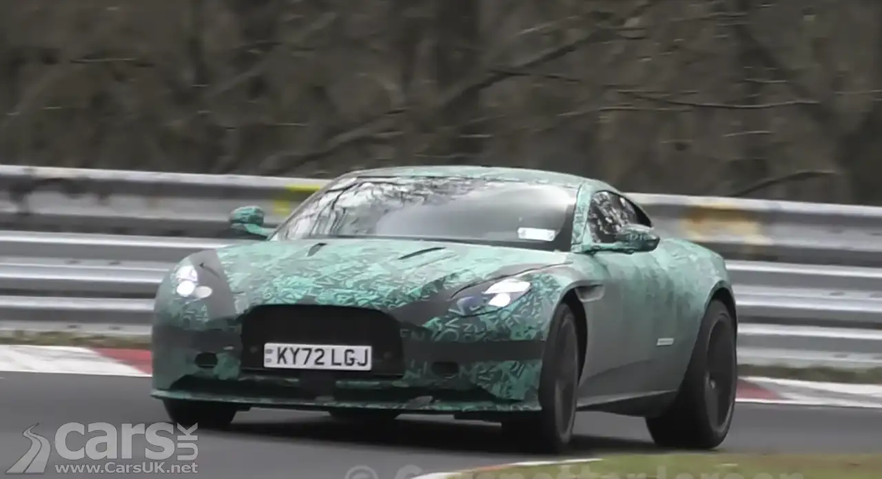 New Aston Martin DB12 spy video still shot on track