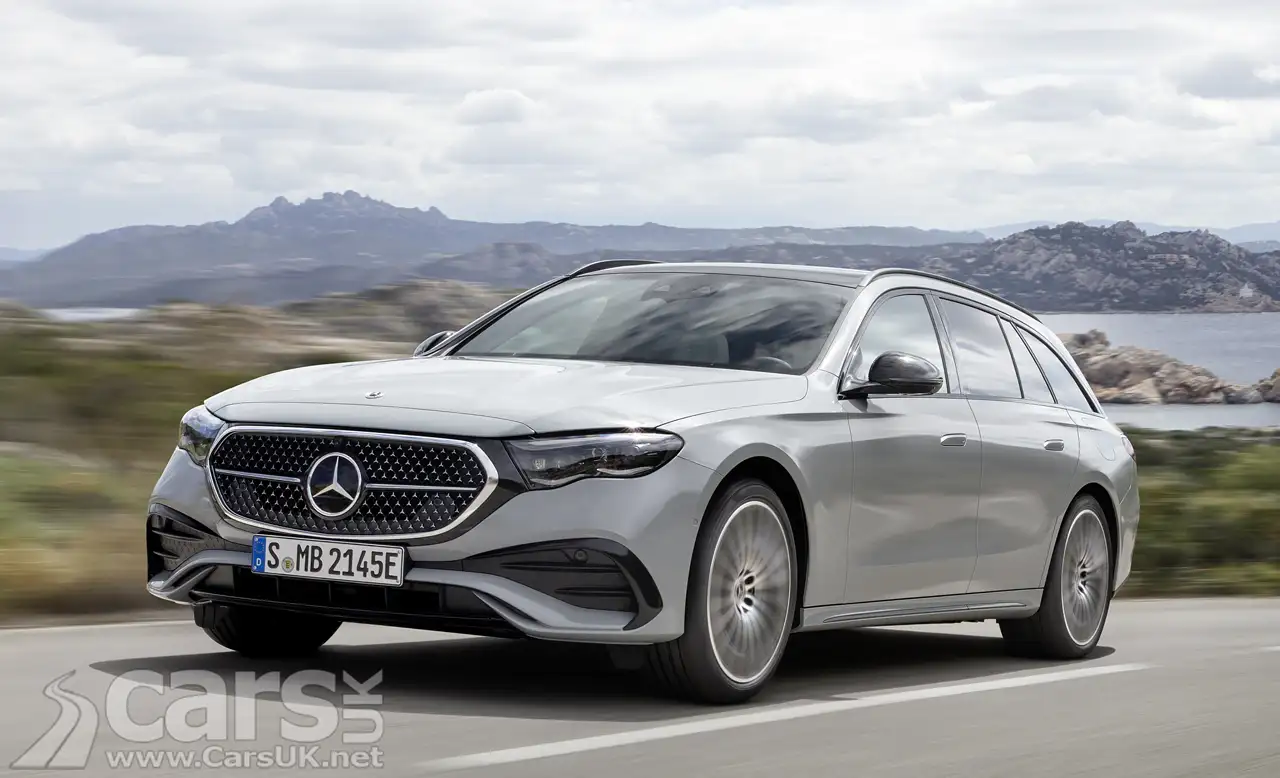 New Mercedes E-Class Estate on road front view