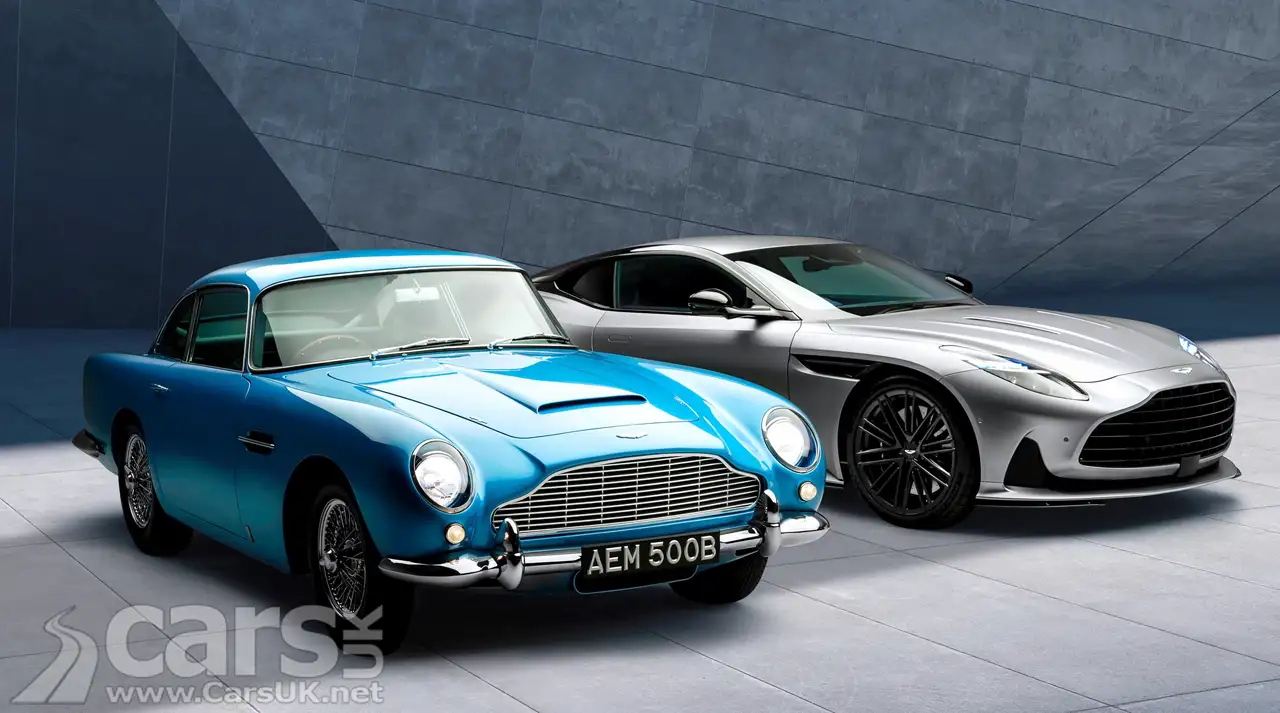 Aston Martin DB5 dan DB12 berdampingan di hari ulang tahun DB5 yang ke-60