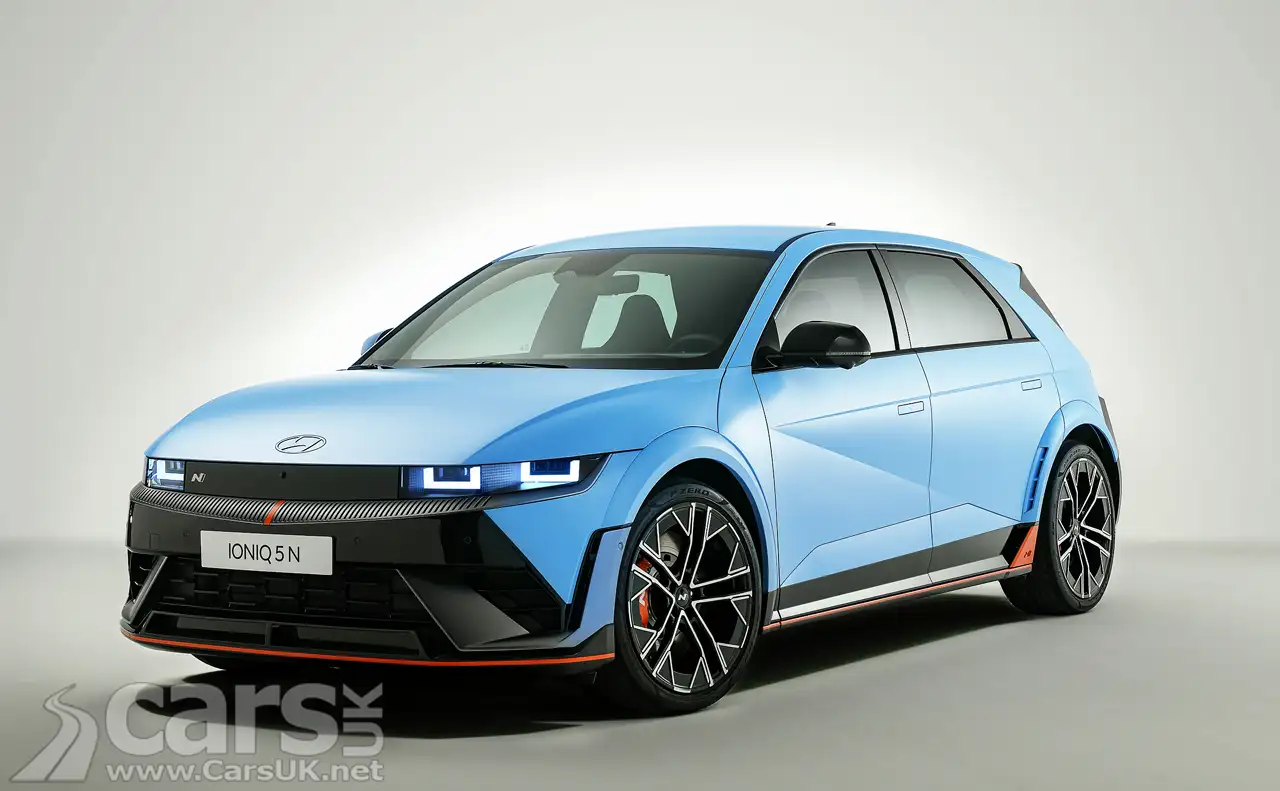 Hyundai Ioniq 5 N pictured in the studio as it goes on sale in the UK from £65,000