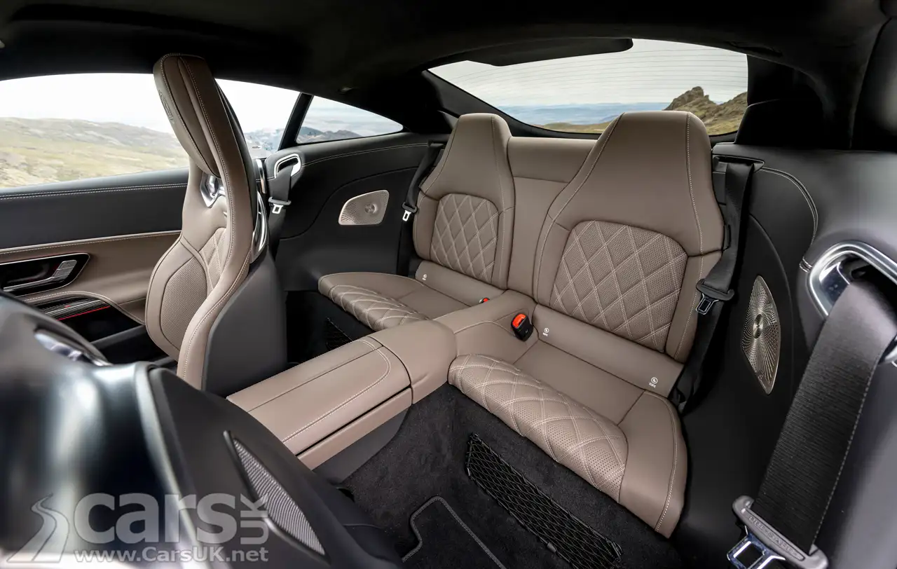 The new 2+2 seating in the 2024 Mercedes-AMG GT Coupe