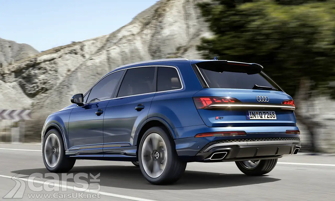 2024 Audi Q7 Facelift on road rear view