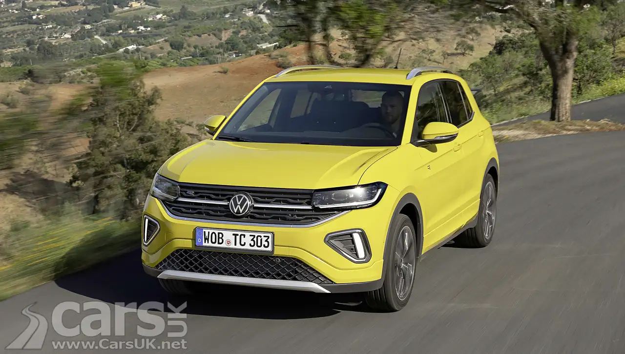 2024 VW T-Cross R-Line in yellow on road