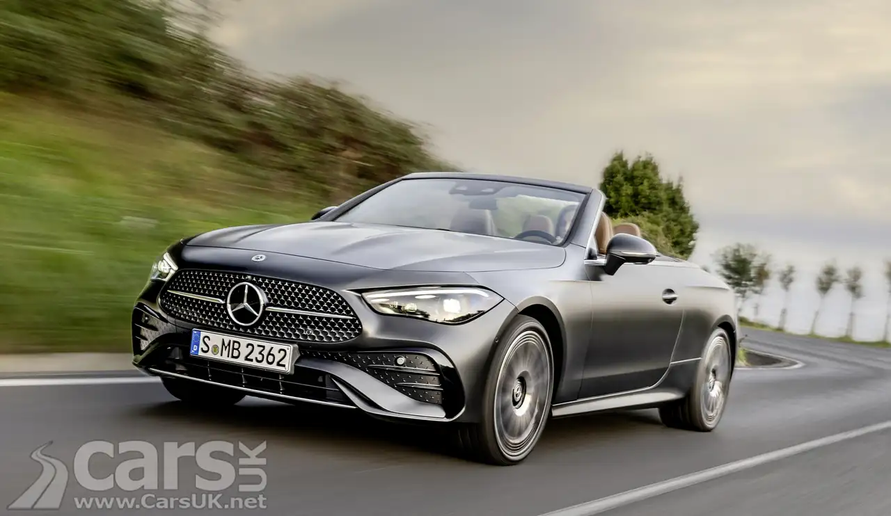 Mercedes CLE Cabriolet front view on road