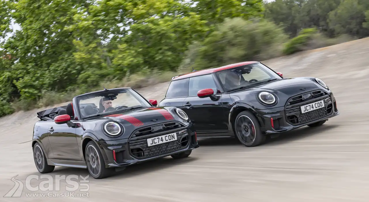 2024 MINI John Cooper Works and John Cooper Works Convertible on track front view