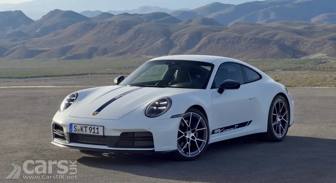 2024 Porsche 911 Carrera T in white front view