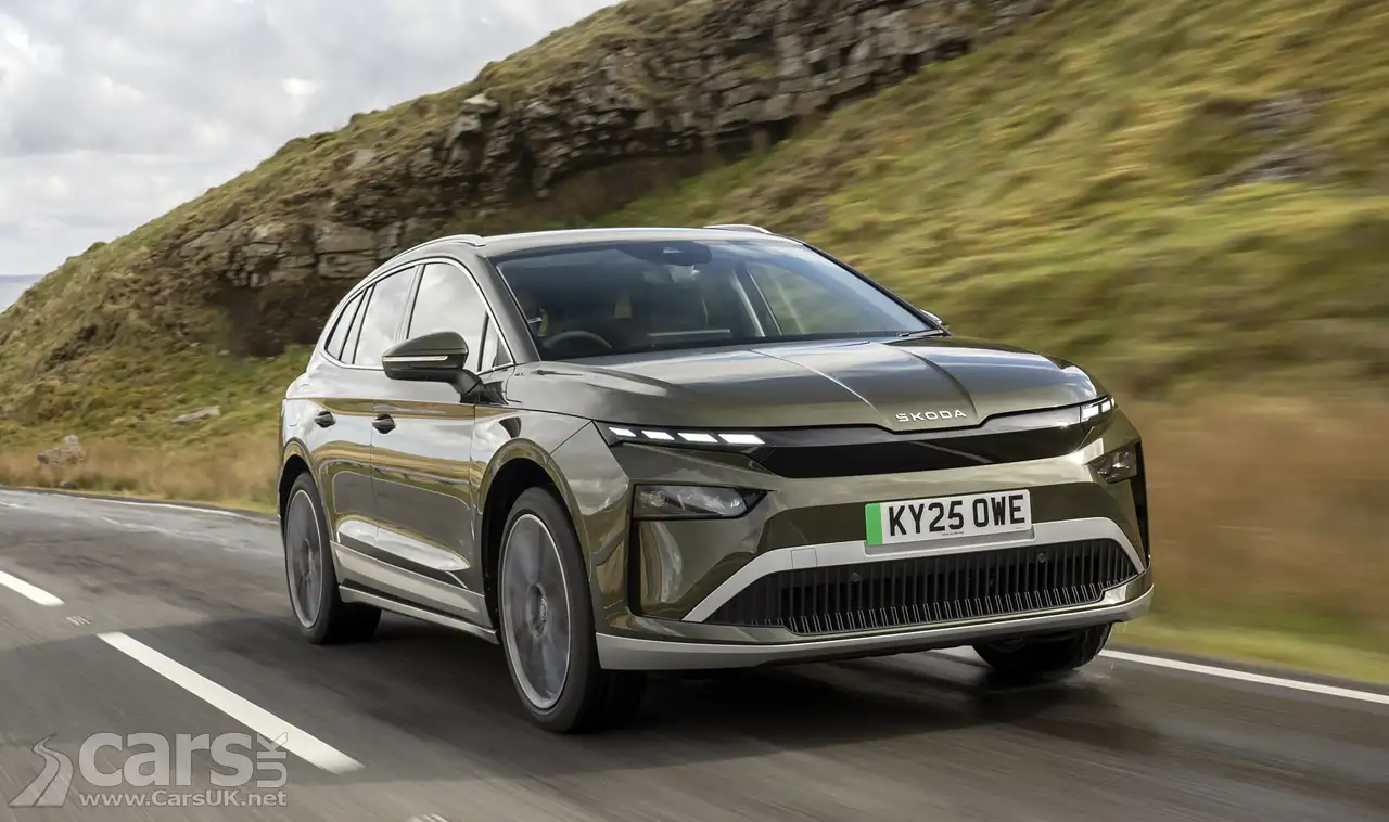 New Skoda Enyaq SE L 85 on road