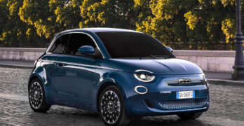 Electric Fiat 500e p'ictured as it qualifies for the ECG