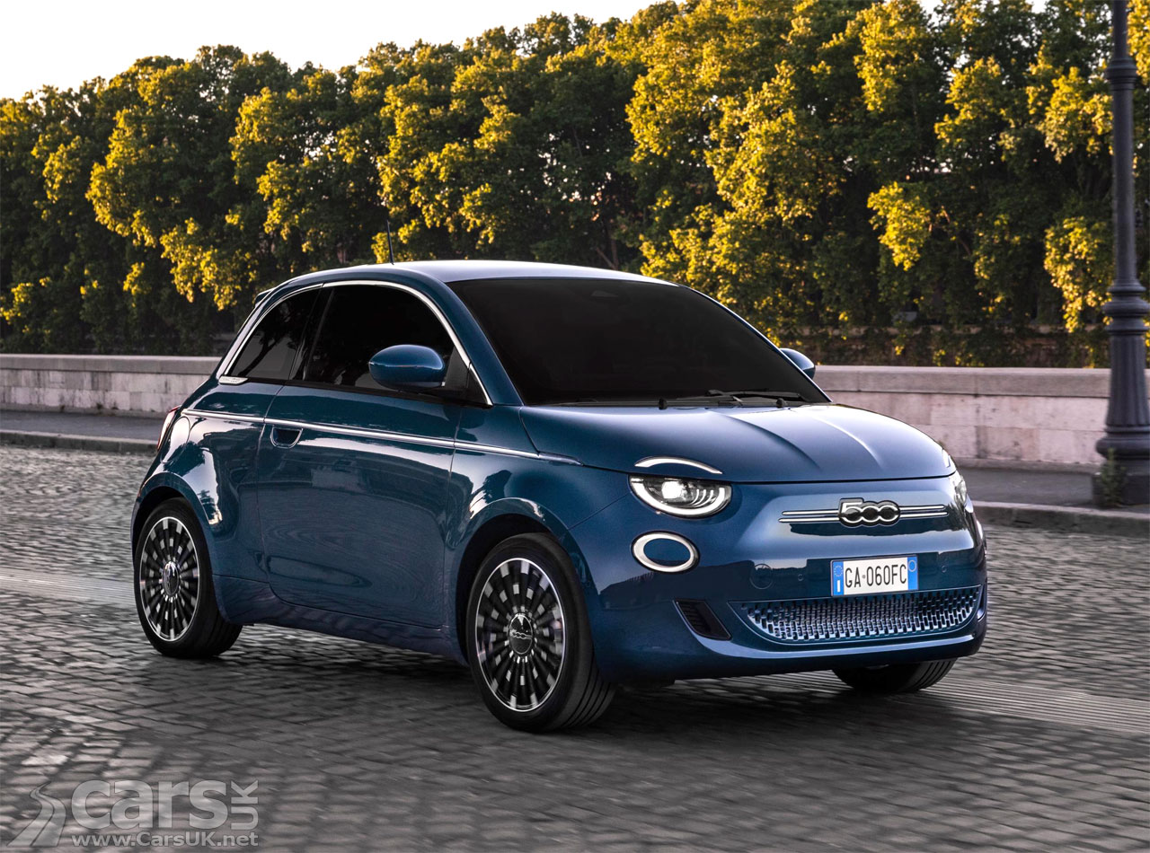 Electric Fiat 500e p'ictured as it qualifies for the ECG